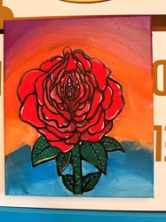 Vulva Rose Acrylic Painting