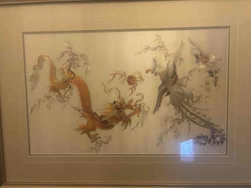 Chinese Dragon and Phoenix Silk Embroidery