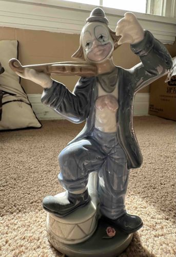 Porcelain Clown Musician Figurine