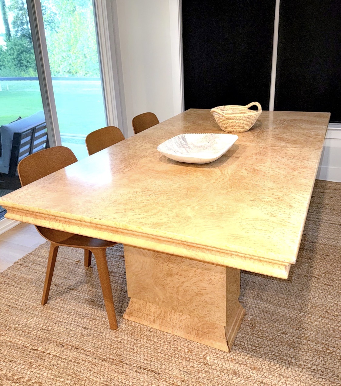 Submitted photo of Burl wood dining table