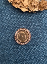 Framed Profile Coin (Likely a Charm or Pendant Component)