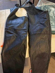 Black Leather Motorcycle Chaps