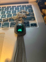 Emerald Green Jewel Tassel Pendant Necklace