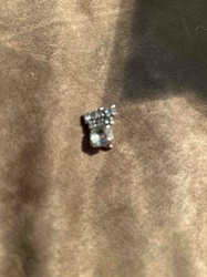 Single Square-Cut and Cluster Stone Earring Stud / Jewelry Component