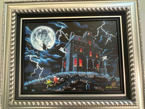 Halloween Haunted House with Kermit and Miss Piggy Print
