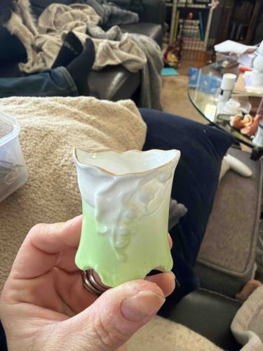 R.S. Prussia Lily of the Valley Porcelain Toothpick Holder