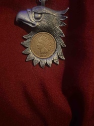 Eagle Head Pendant with 1901 Indian Head Penny