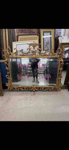 Ornate Giltwood Rococo Revival Wall Mirror