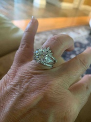 Moissanite Round Brilliant Cluster Bridal Set