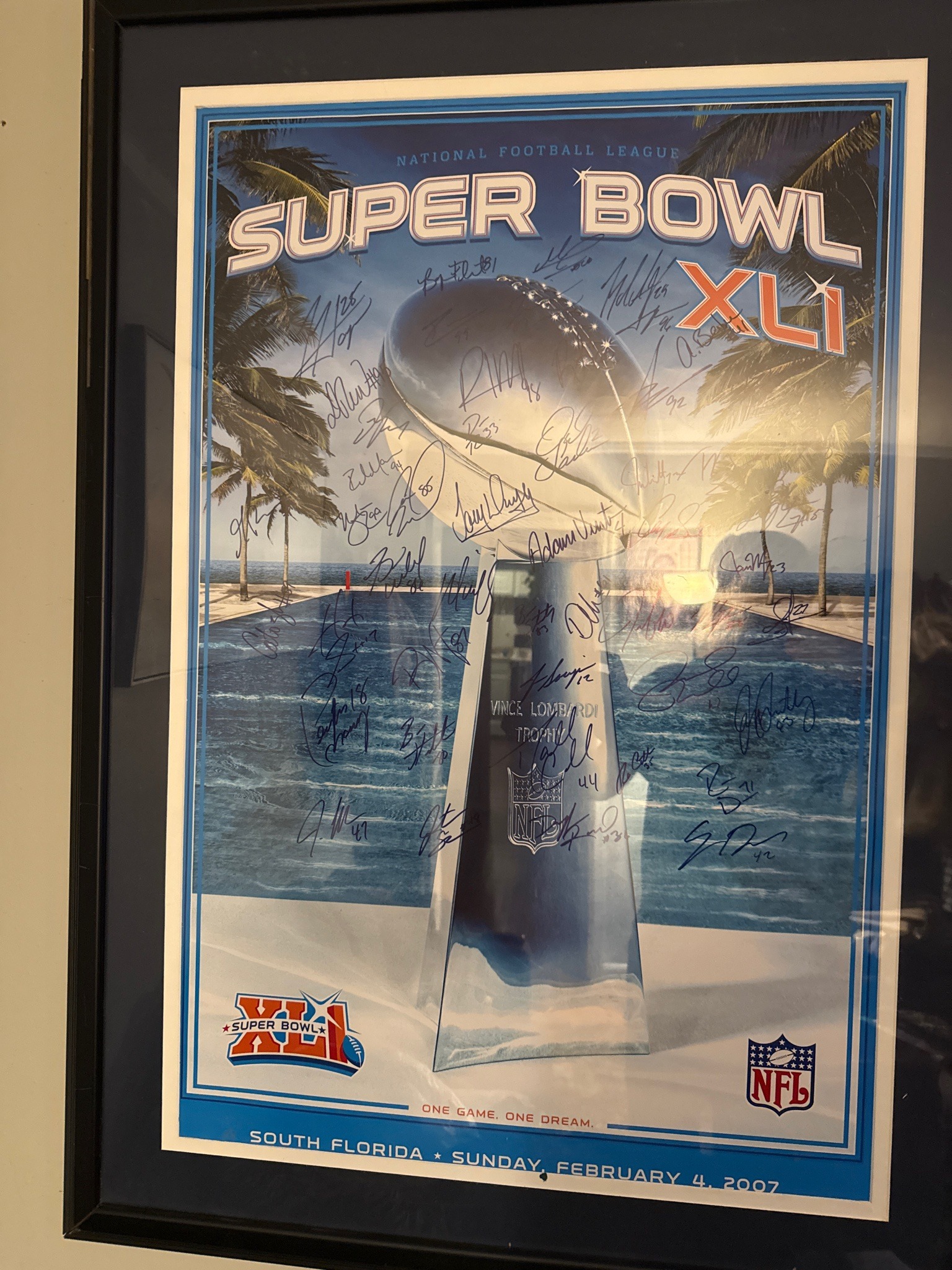 Submitted photo of Super Bowl XLI Commemorative Poster (unauthenticated)
