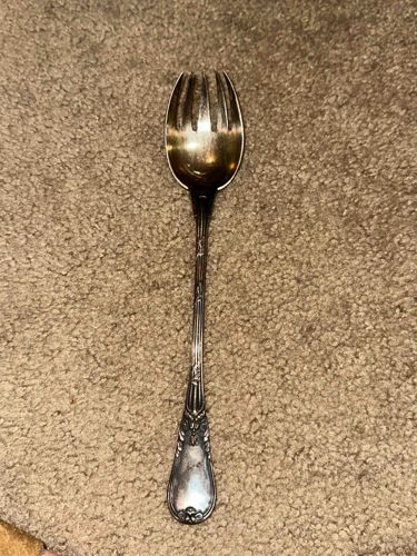 Antique Ornate Silver-Plated Serving Spork/Fork