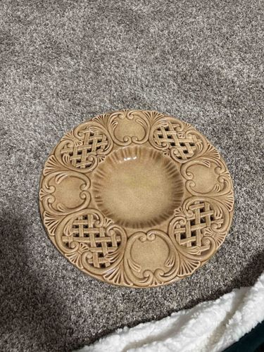 Ornate Ceramic Lattice-Work Decorative Plate/Trivet