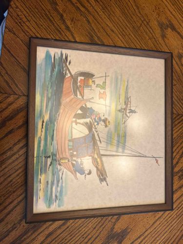 Framed Nautical Print featuring a Galleon