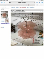 Two-Tier Pink Depression Glass Cake Stand