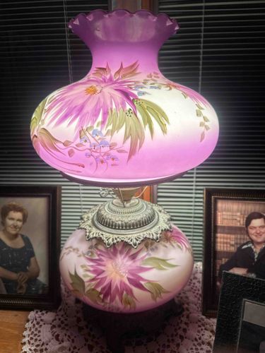 Gone with the Wind Purple Iris Parlor Lamp