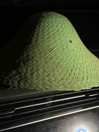 Green Woven Straw Conical Hat