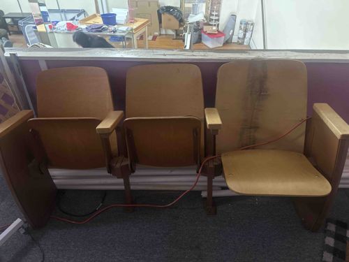 Vintage 3-Seat Gang Auditorium or Theater Seating