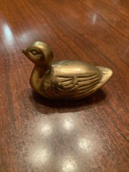 Miniature Brass Duck Figurine