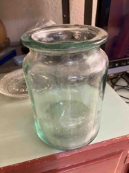 Large Clear Utilitarian Glass Jar