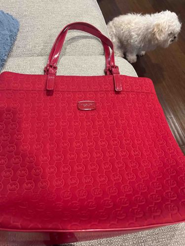 Michael Kors Red Monogram Tote Bag