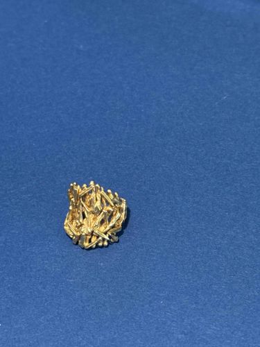 Abstract Brutalist Style Gold-Toned Ring