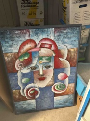Cubist-Influenced Abstract Portrait Painting