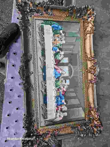 Bas-Relief Replica of The Last Supper in Gilt Rococo Style Frame