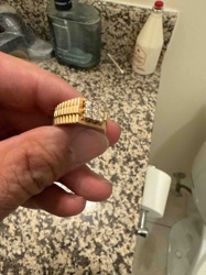 Men's Gold and Pave Diamond Ring