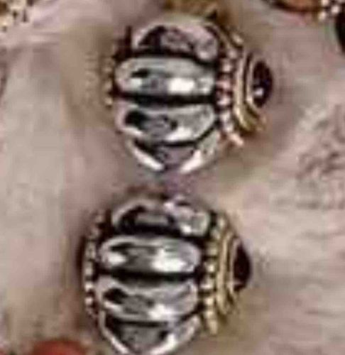 Vintage Sterling Silver and Gold-Tone Beaded Shrimp Cufflinks