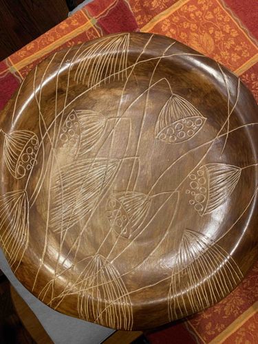 Carved Wooden Decorative Bowl