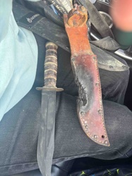 Vintage Field Knife with Leather Sheath