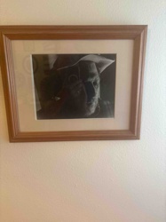 Framed Black and White Portrait of a Man