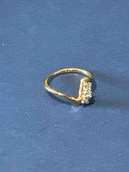 18k HGE Gold Electroplated Ring with Clear Stones