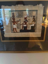 Framed Egyptian Papyrus Painting