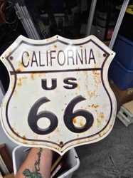 Vintage California US Route 66 Shield Sign