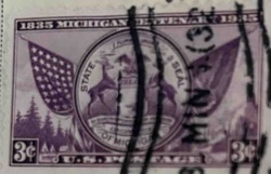 1935 Michigan Centenary 3-Cent US Postage Stamp