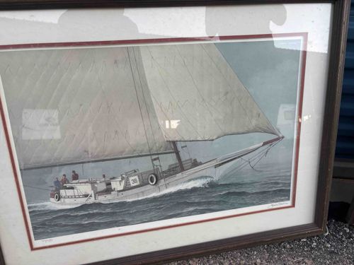 Framed Nautical Print of a Sailing Vessel