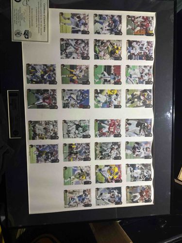 Limited Edition Football Trading Card Sheet with Certificate