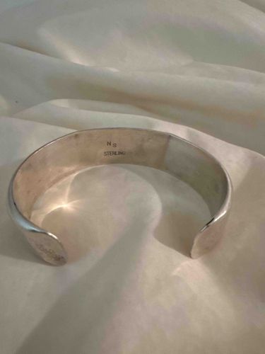 Vintage Navajo Sterling Silver Cuff Bracelet by Nellie Slim