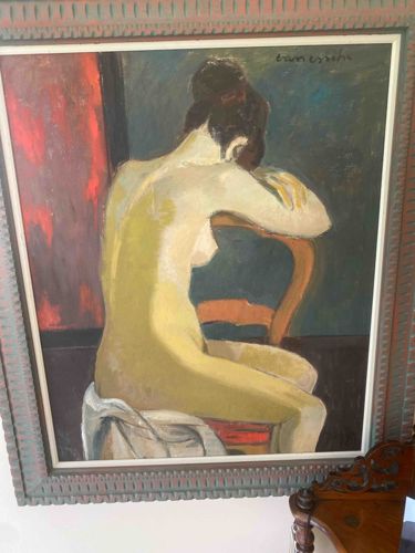 Mid-Century Modern Seated Nude by Van Essche