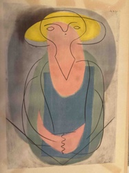 Abstract Portrait of a Woman with Yellow Hat