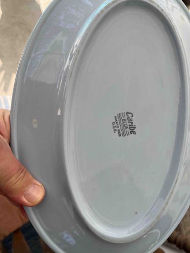 Caribe Blue China Oval Platter