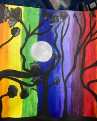 Rainbow Forest with Moon