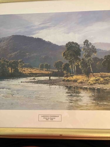 Lakeside Fisherman Fine Art Print by Alfred de Breanski