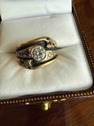 Vintage Multi-Gemstone & Diamond Gold Ring