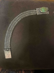 Sterling Silver and Turquoise Triple-Strand Chain Bracelet