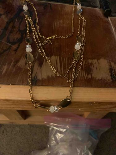 Multi-strand station-style costume necklace