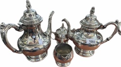 Oneida USA Silver Plated Tea and Coffee Service Set