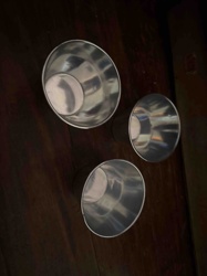 Set of Three Stainless Steel Funnel-Shaped Cups