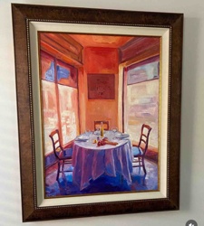 Cafe Scene with Set Table